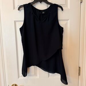 New Directions Black Asymmetrical Blouse